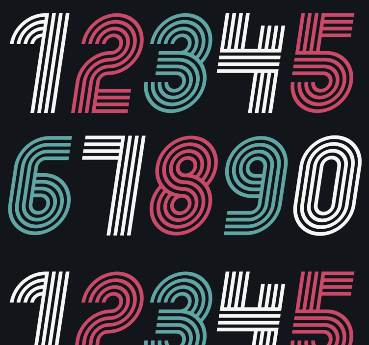 Number Pattern Design other vintage wallpaper - TenStickers