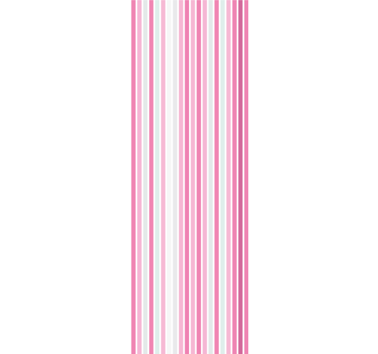Elegant pink and white motif vertical striped wallpaper - TenStickers