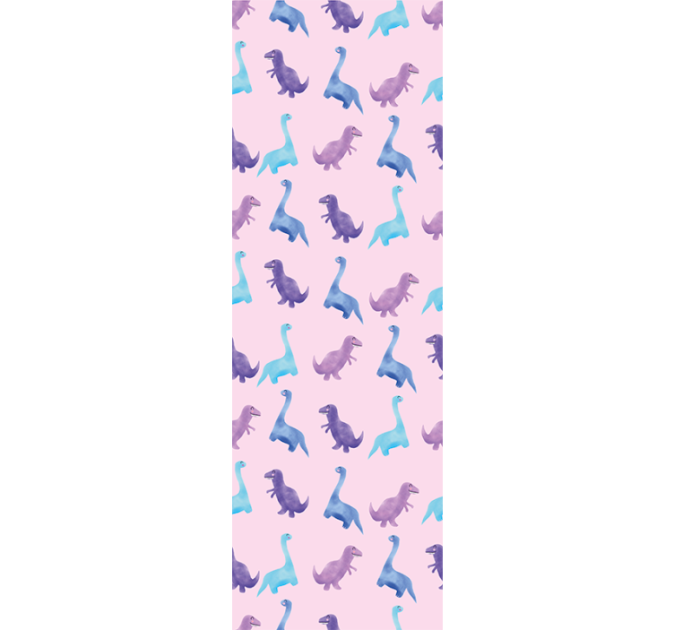 Pink nursey pattern dino wallpaper - TenStickers