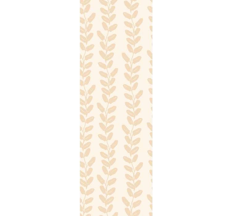 Beige vertical twigs leaves wallpaper - TenStickers