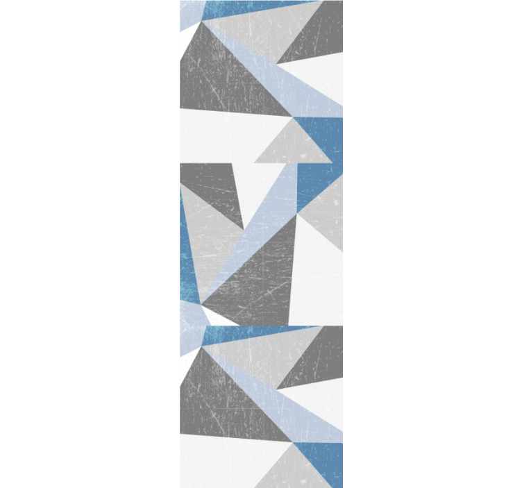 Modern grey and blue pattern wallpaper triangles - TenStickers