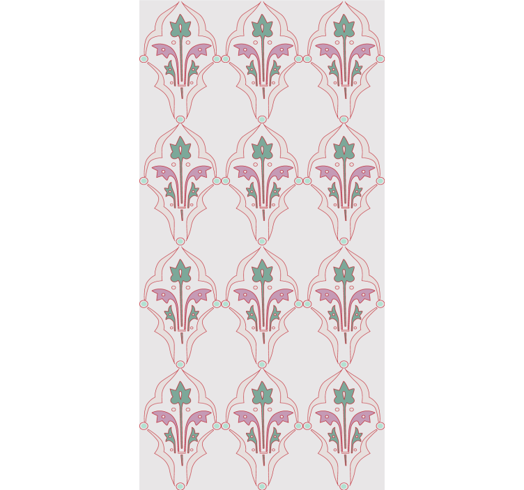 Damasco floral motif flowers wallpaper - TenStickers