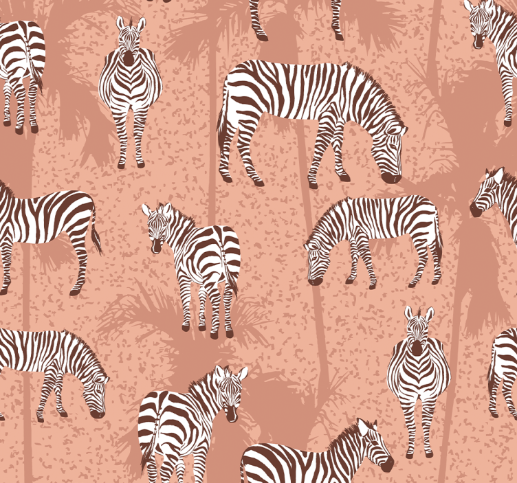 Brown typical pattern wallpaper zebra - TenStickers