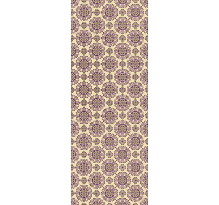 Ornate beige pattern wallpaper flowery - TenStickers