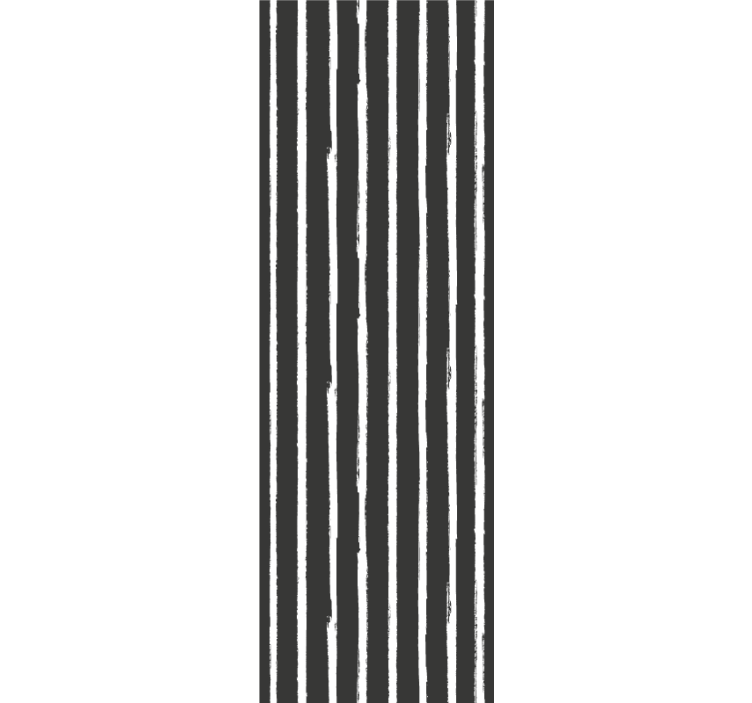 Black and white painted motif stripes wallpaper - TenStickers