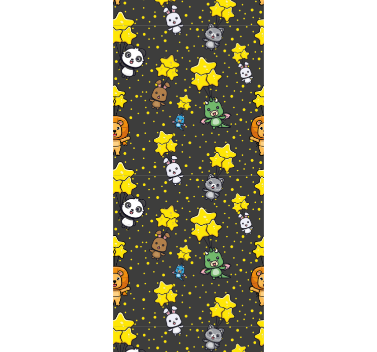 Baby animals and stars wallpaper for the nursery - TenStickers