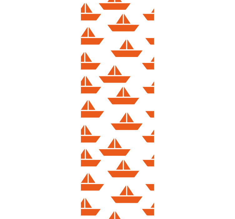 Orange sailboat motif wallpaper childrens room - TenStickers
