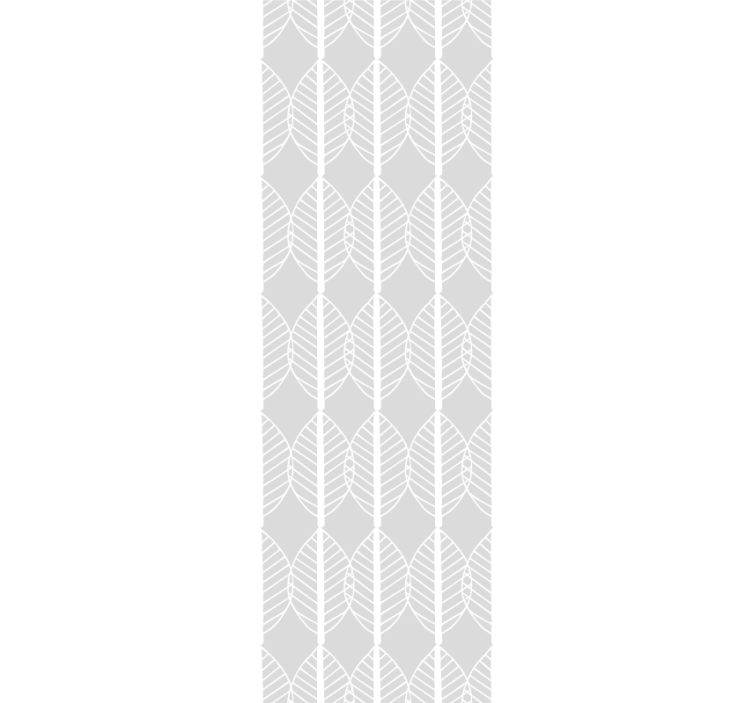 Grey striped motif leaves wallpaper - TenStickers