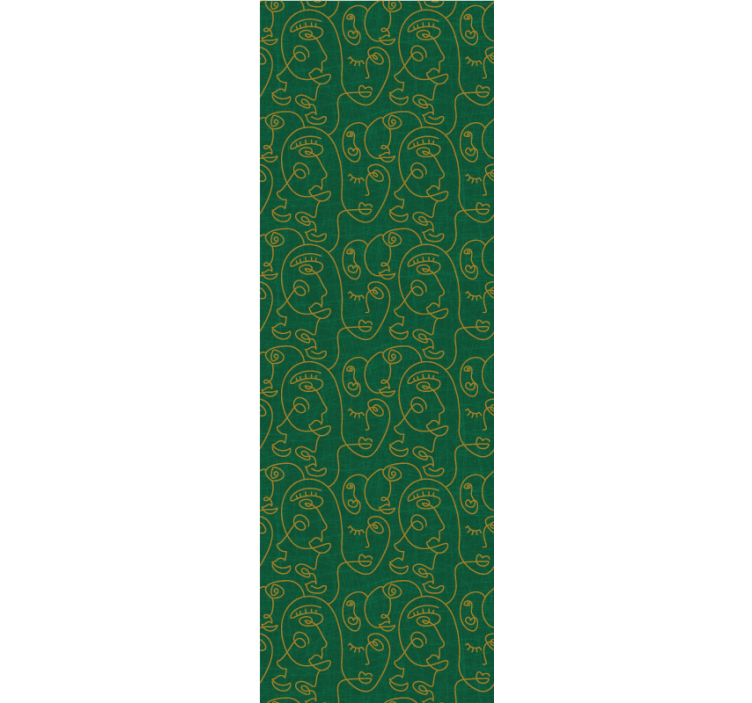 Unique Line Faces art deco wallpaper - TenStickers