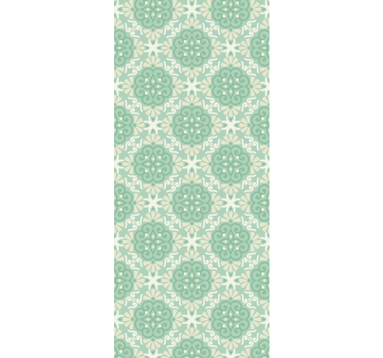 Soft green circular motif other ornamental wallpaper - TenStickers