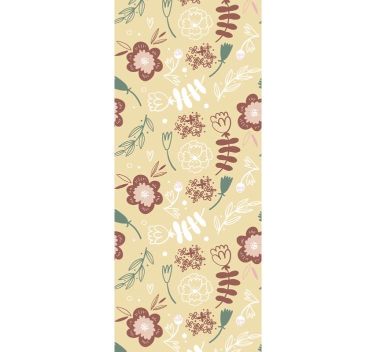 Sketchy bloom pattern flowers wallpaper - TenStickers