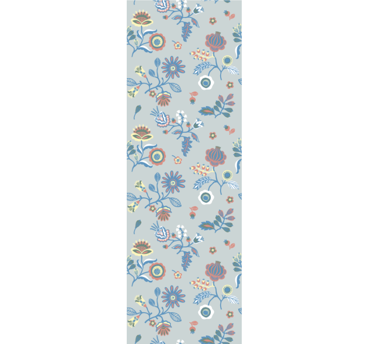 Illustrative bloom design flowers wallpaper - TenStickers