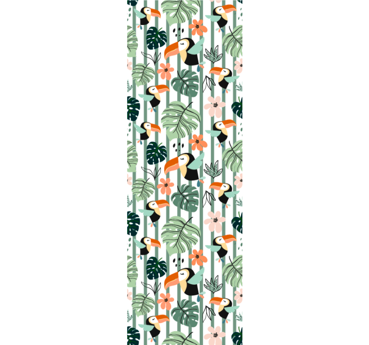 Tropical Toucan Theme cute animal wallpaper - TenStickers