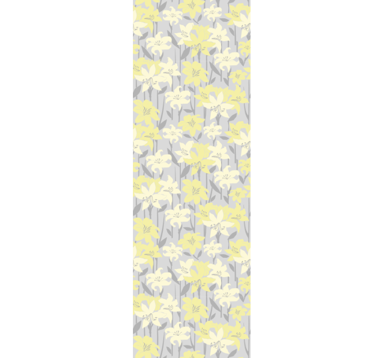 Floral yellow blooms dining room wallpaper - TenStickers