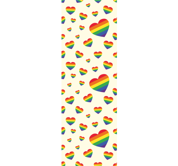Rainbow hearts display teenage bedroom wallpaper - TenStickers