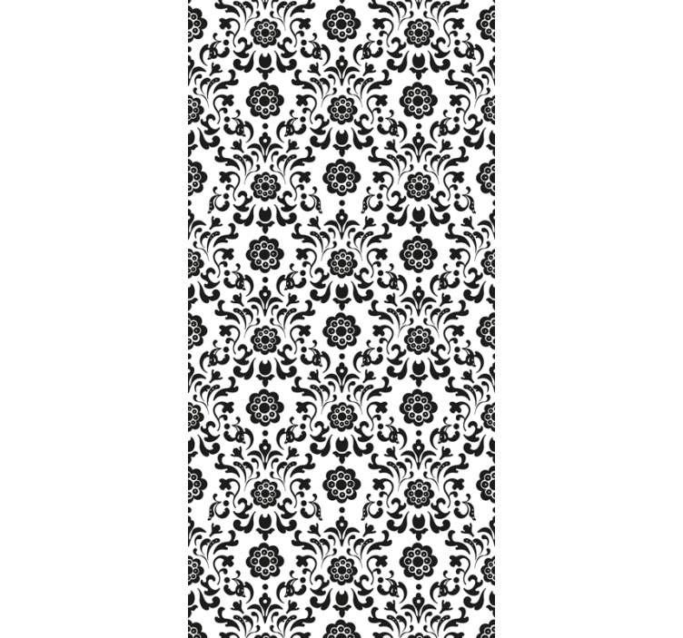 Classic black and white  wallpaper flowery - TenStickers