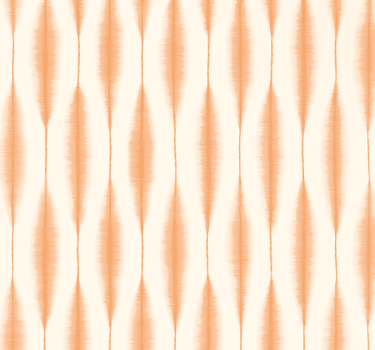 "Ikat Kasuri" orange geometric wallpaper - TenStickers