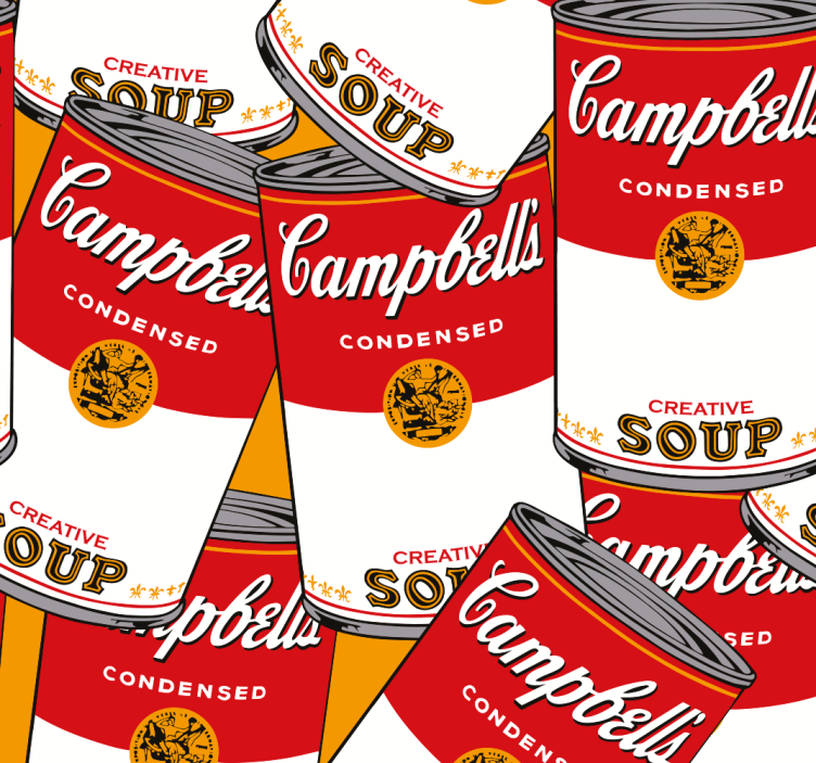 Campbells Andy Warhol art deco wallpaper - TenStickers