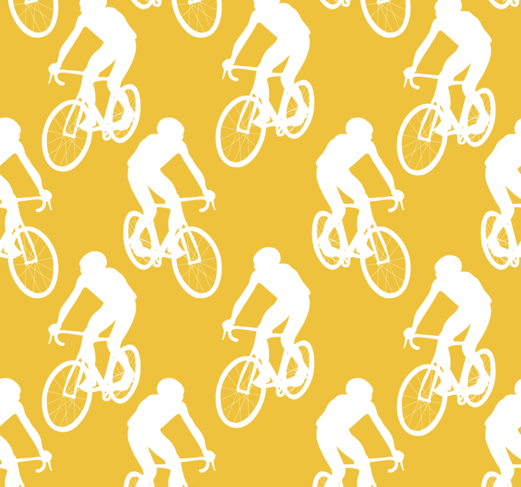 Cyclists the yellow wallpaper - TenStickers