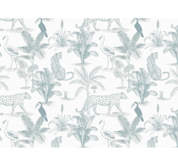 Animal wallpaper sober tropical creatures - TenStickers