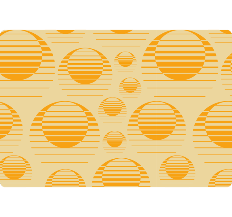 Wallpaper geometric retro orange suns - TenStickers