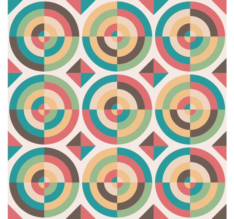 Wallpaper geometric retro abstract forms - TenStickers