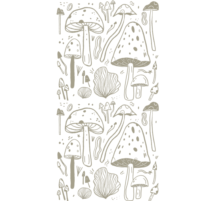 Nature wallpaper beige mushroom design - TenStickers