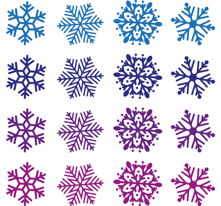 Christmas wallpaper in purple and blue snowflakes - TenStickers
