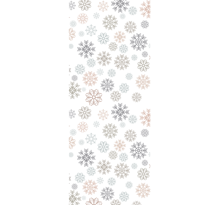 Christmas wallpaper with beige snowflakes pattern - TenStickers