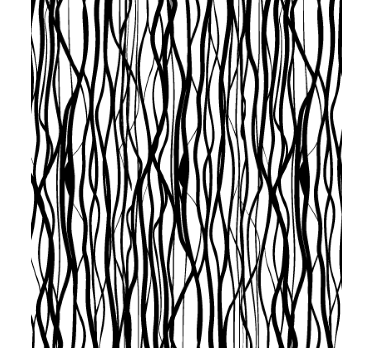 Living room wallpaper with slender black branches - TenStickers