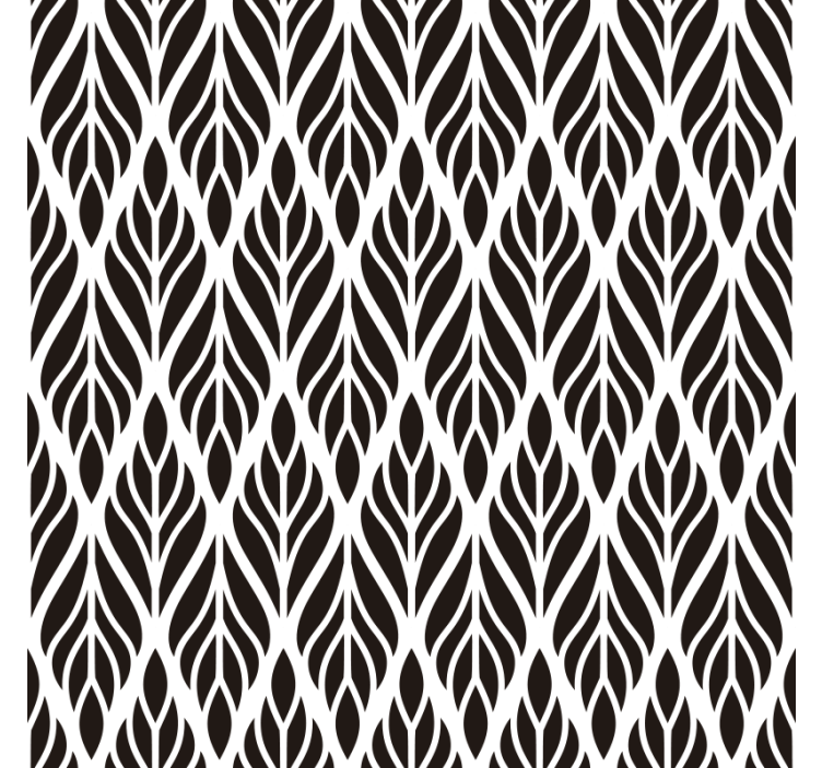 Living room wallpaper with elegant black leaves - TenStickers