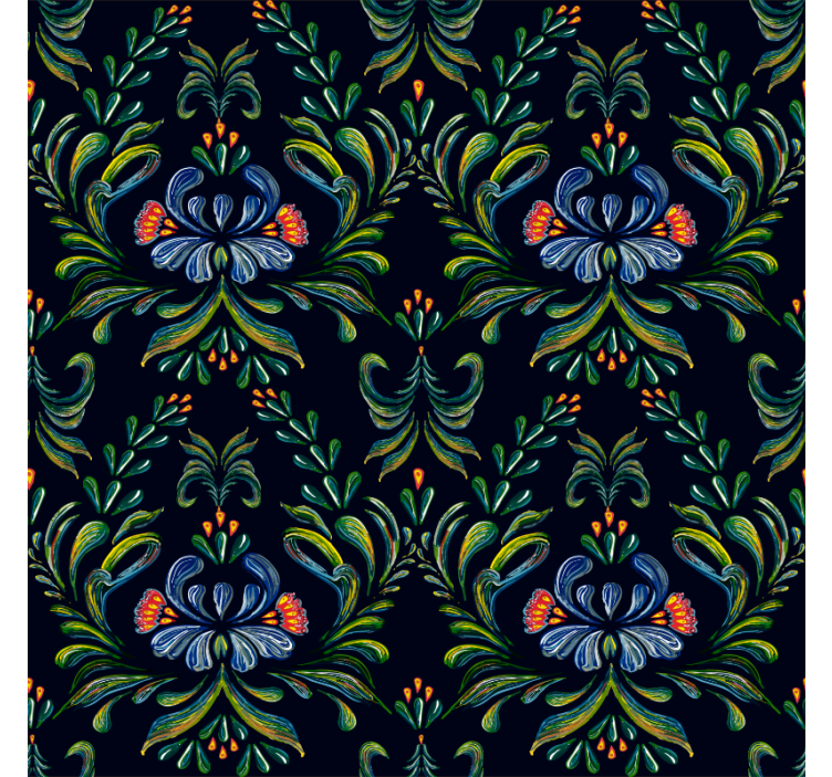 Ornamental wallpaper colorful folk design - TenStickers