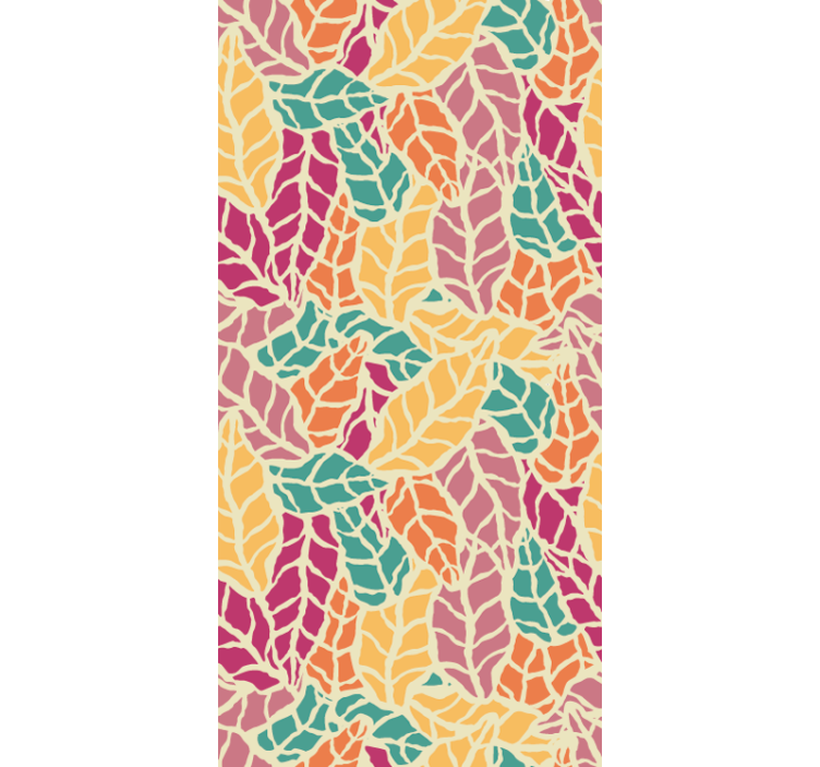 Leaves wallpaper colorful mosaic design - TenStickers
