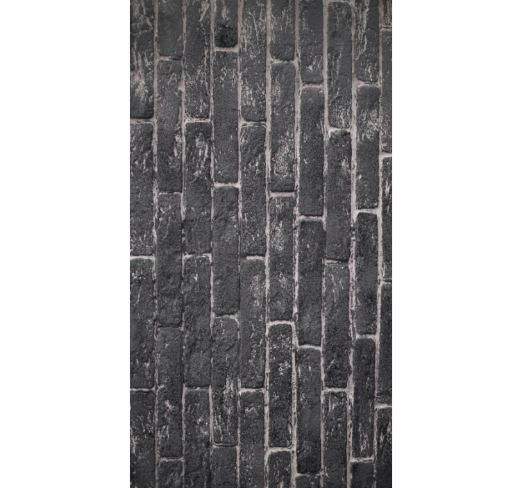 Ornamental wallpaper grey stone brick wall - TenStickers