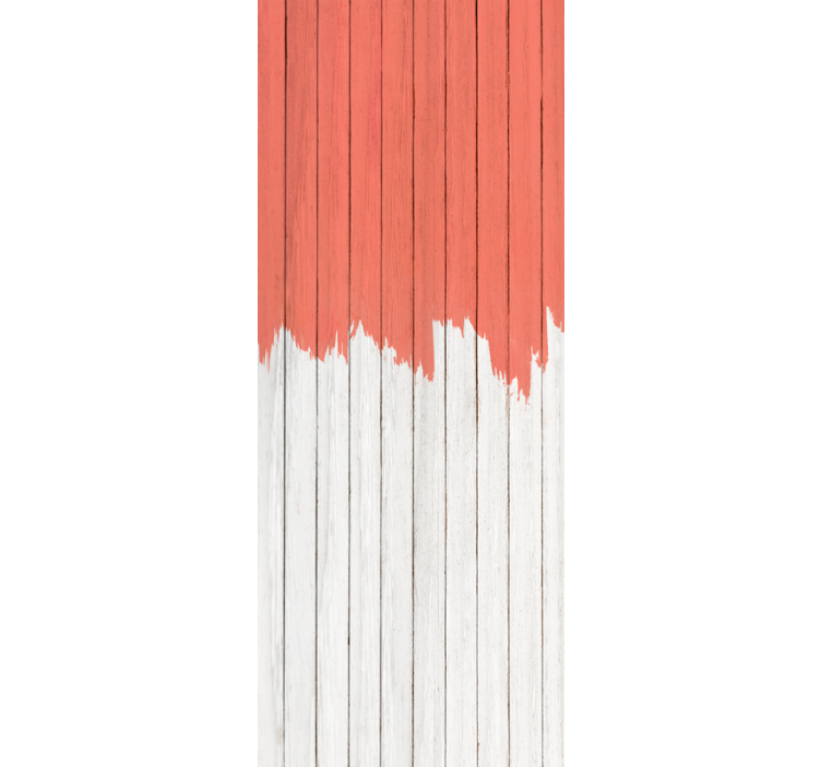 Wood feature wallpaper in living coral design - TenStickers