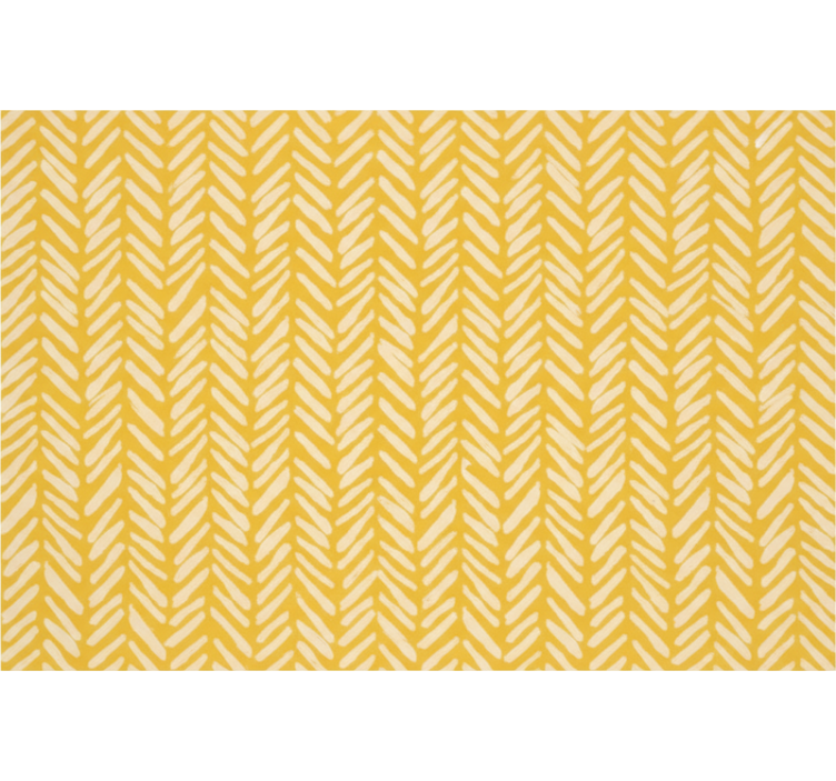 Living room wallpaper yellow chevron herringbone - TenStickers