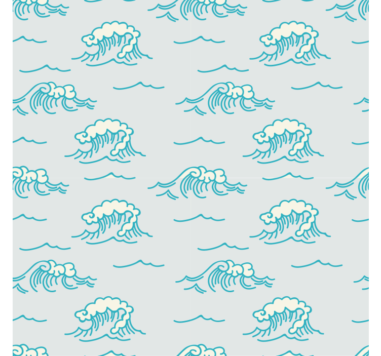 Bedroom wallpaper ocean wave design - TenStickers