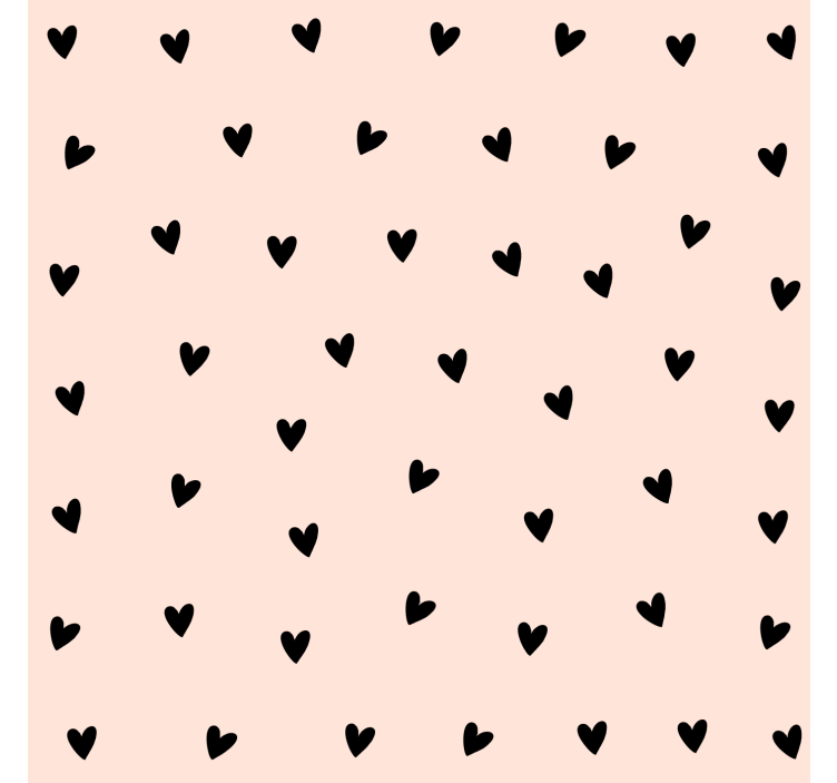 Bedroom wallpaper in black heart pattern - TenStickers