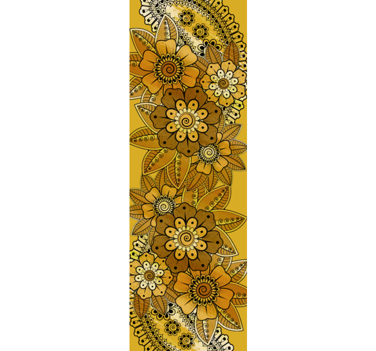Wallpaper flowery in paisley indian style - TenStickers