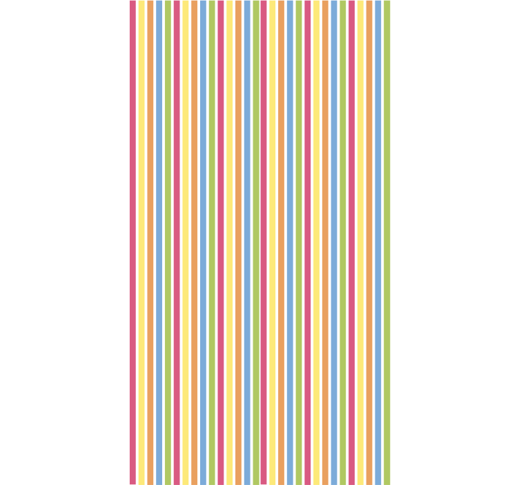 Ornamental wallpaper with horizontal multicolor stripes - TenStickers