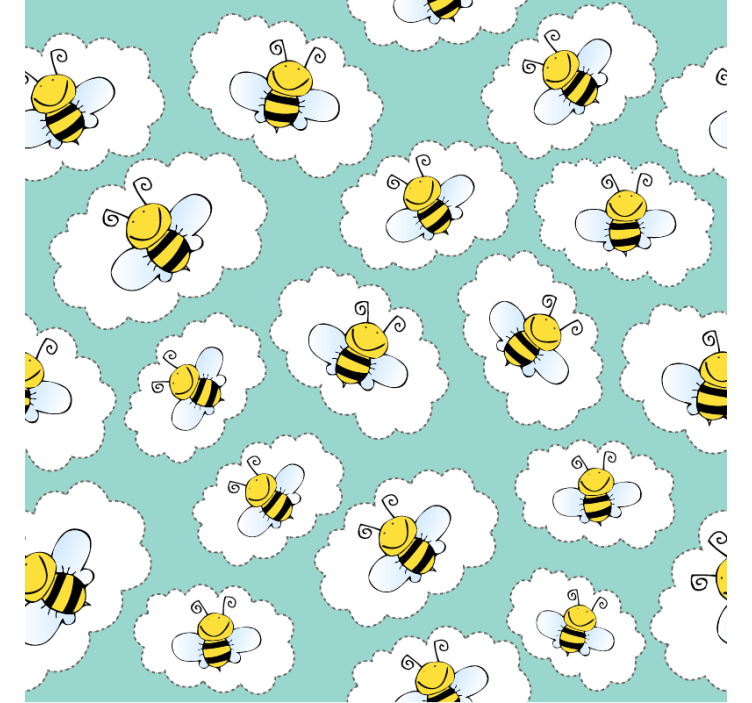 Wallpaper childrens room clouds and bees - TenStickers