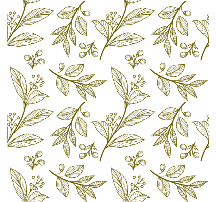 Bedroom wallpaper elegant leaf emblem design - TenStickers