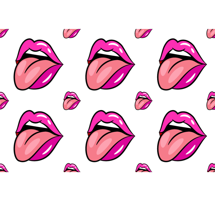Playful lip motif bedroom wallpaper - TenStickers