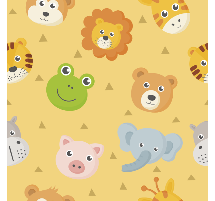 Cute animal wallpaper colorful animal play space - TenStickers