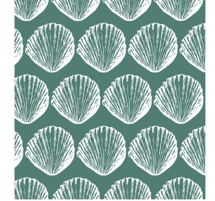 Cute animal wallpaper with retro seashell design - TenStickers