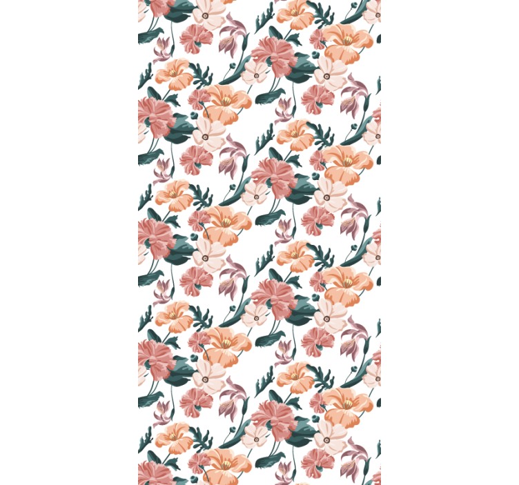 Bedroom wallpaper beautiful pastel flowers pattern - TenStickers