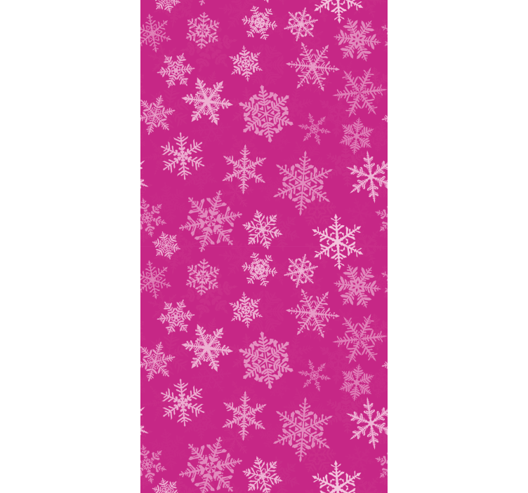 Bedroom wallpaper with pink snowflakes pattern - TenStickers