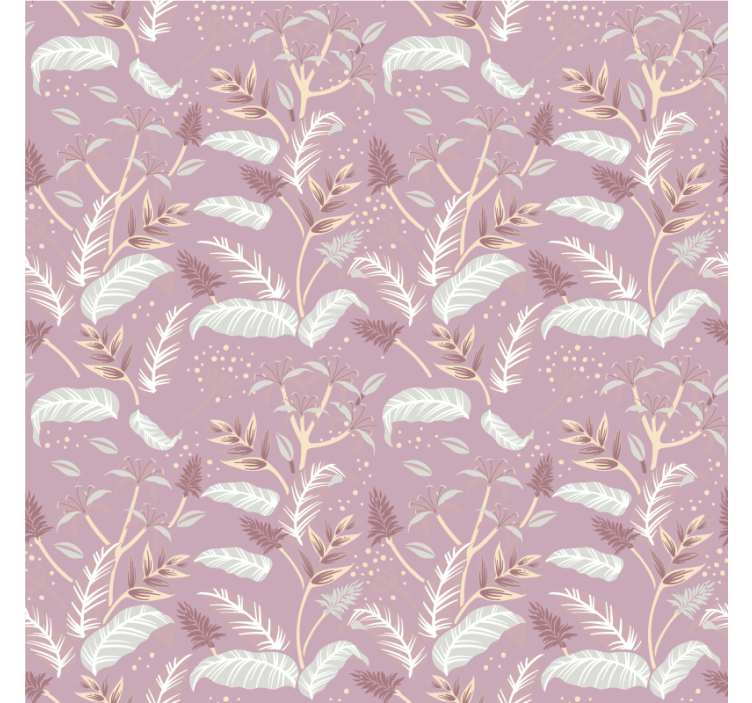 Bedroom wallpaper botanical leaf design - TenStickers