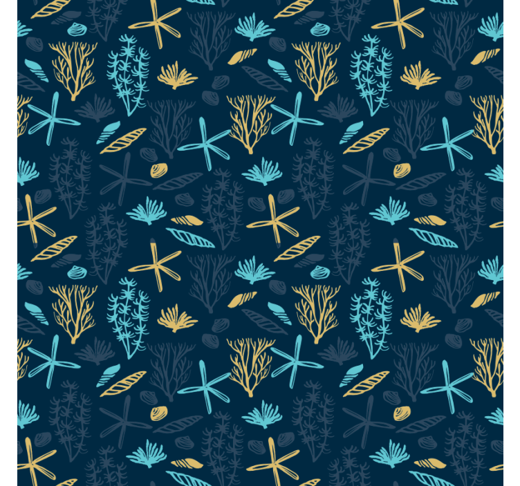 Bedroom wallpaper in coral inspired design - TenStickers