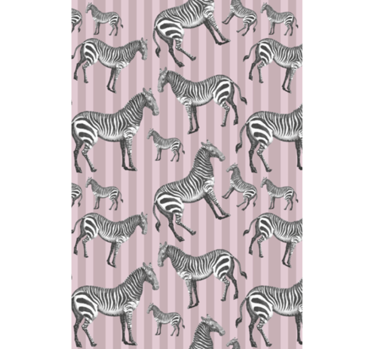 Cute animal wallpaper vintage zebra illustration pattern - TenStickers